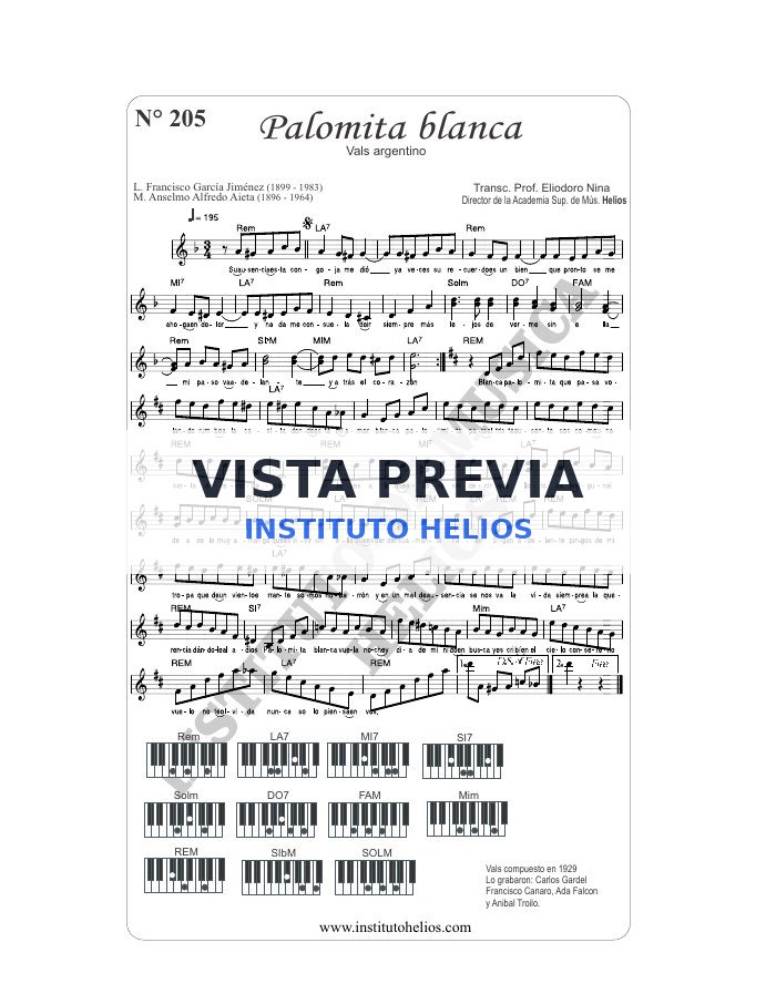 Vista previa de Palomita blanca